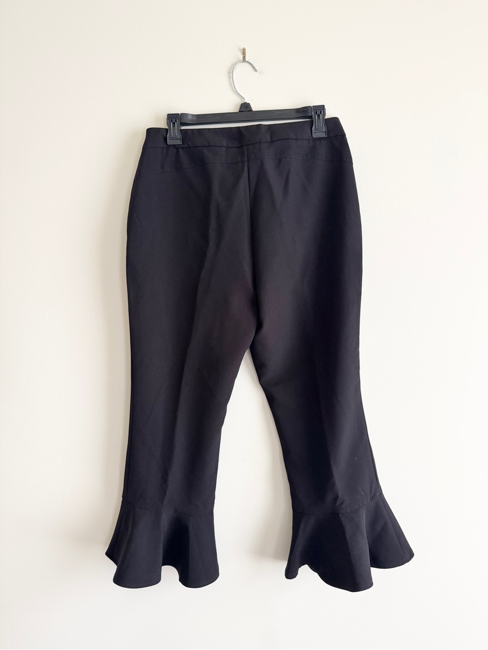 Vintage Cynthia Rowley Ruffle Flare Bottom Pants Black Size 6 career classic - Picture 4 of 7